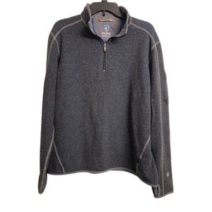Kuhl Chianti Fleece Womens Medium Gray‎ Wool Blend 1/4 Zip Pullover Sweater